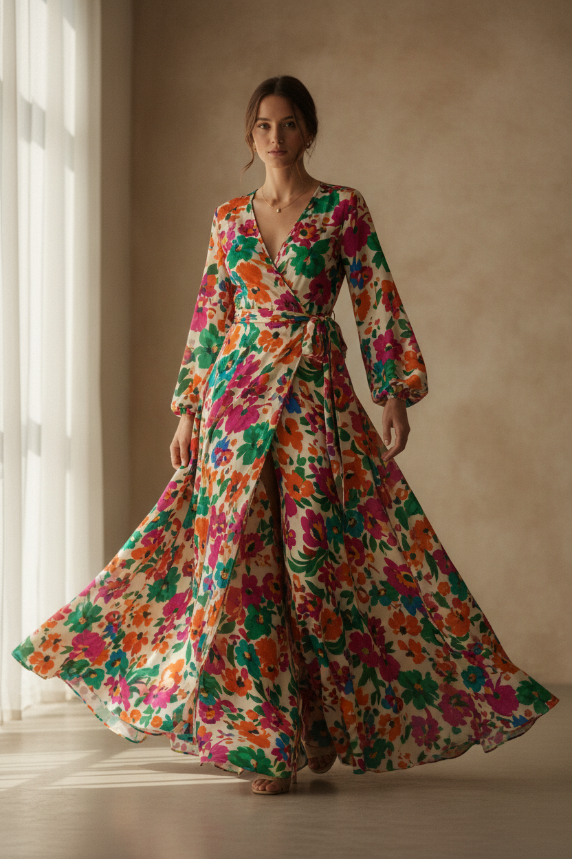 Floral Wrap Maxi Dress Hero