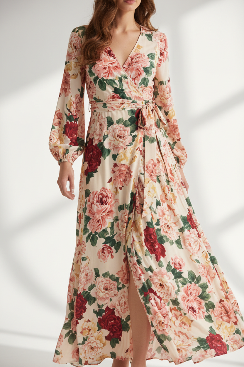Floral Wrap Maxi Dress Studio